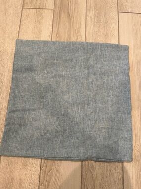 Solid Light Blue Linen-Look Square Pillow Cover